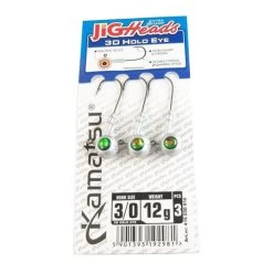 Kamatsu Jighead 3D Holo Green Eye (3pcs) -Angelrollen 416030006r 2